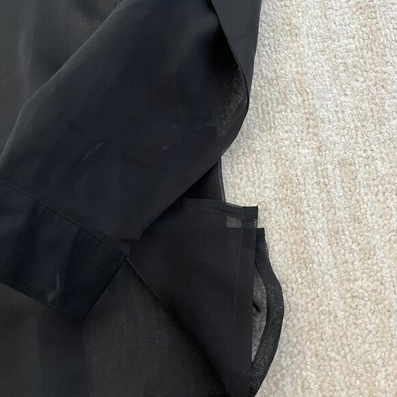 3 for $6 Elegancia Sheer Long Sleeve Summer Black Blouse Top S - Picture 8 of 10